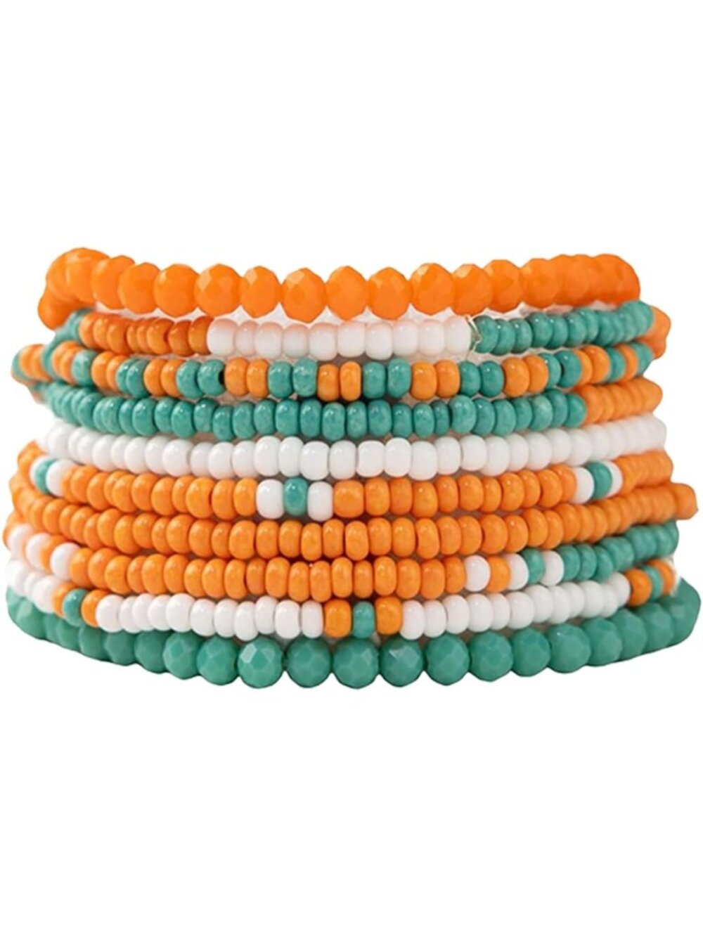 Game Day Beaded Bracelet Stacks, Handmade Jewelry for Football Outfits, Set of